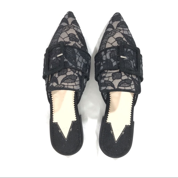 Aquazzura Shoes - Aquazurra lace buckle strap pointed flat mules 37